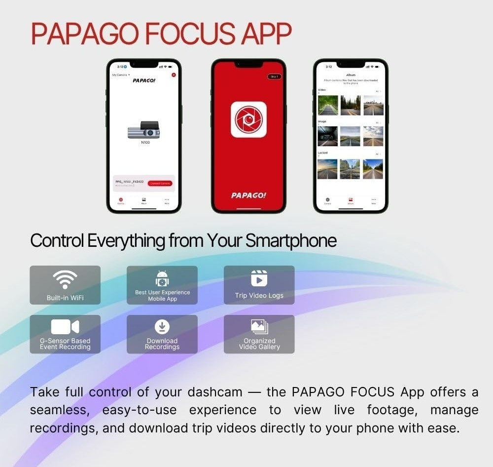 PAPAGO! N1OO Full HD 1080P Dash Camera + 64GB SD Card